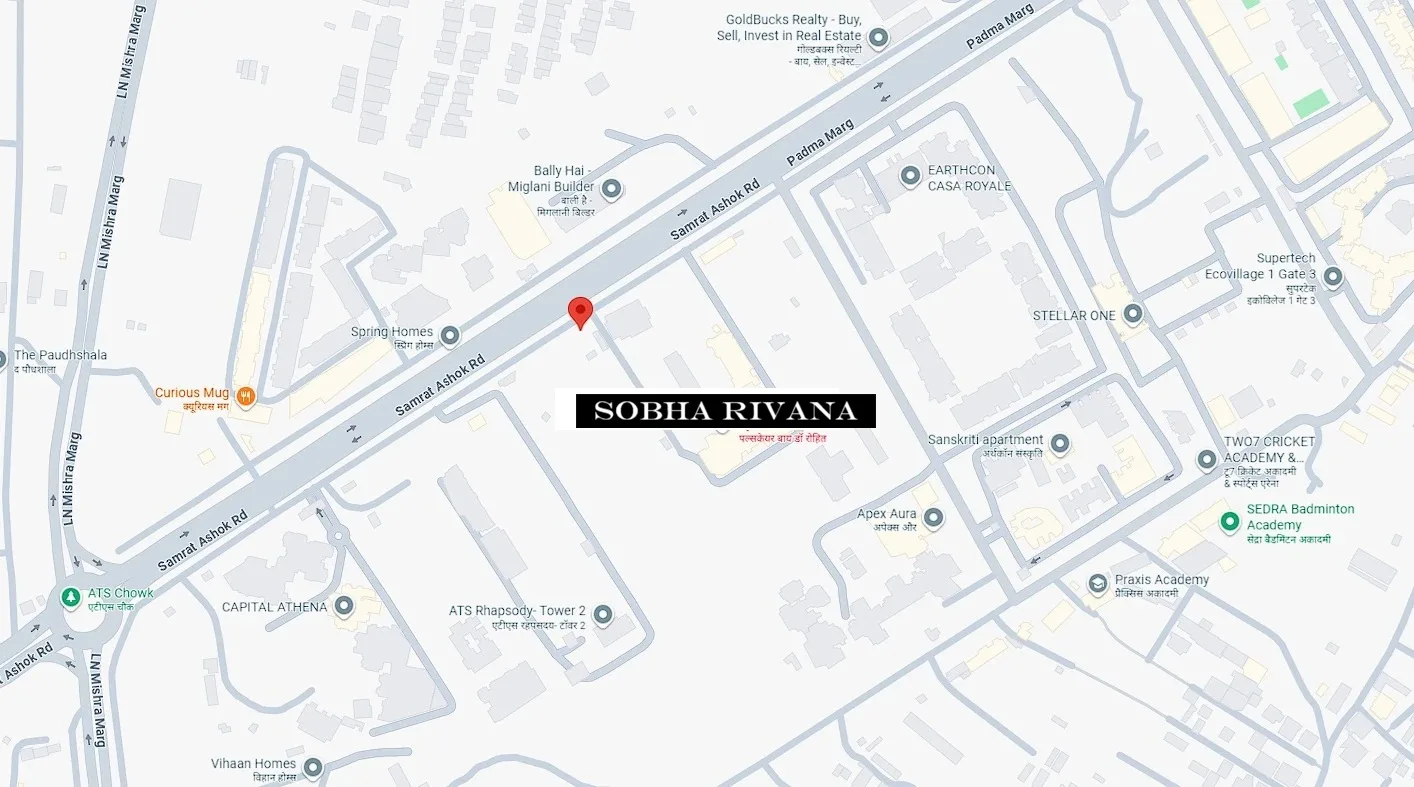 Sobha Rivana Location Map