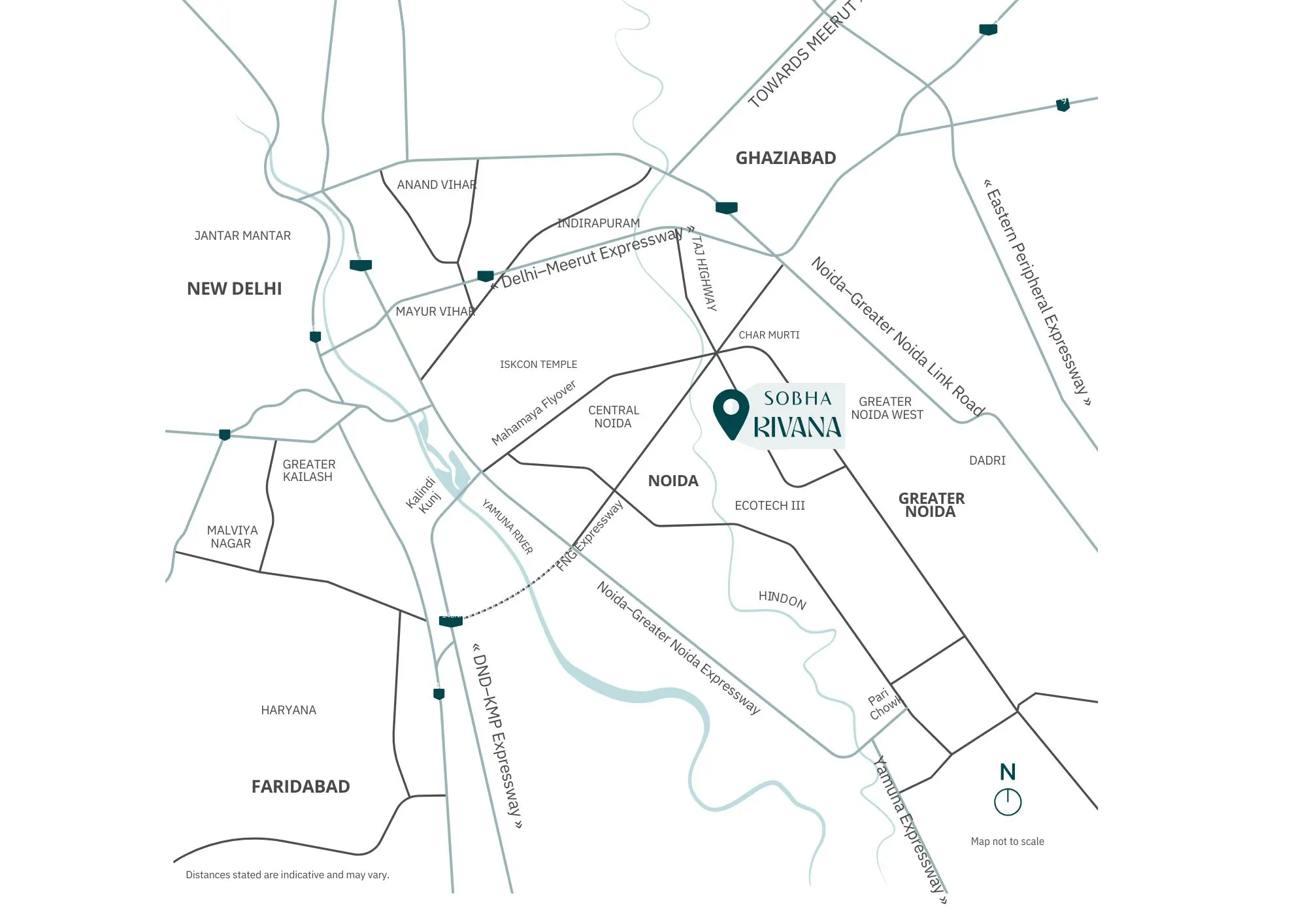 Sobha Rivana Location Map