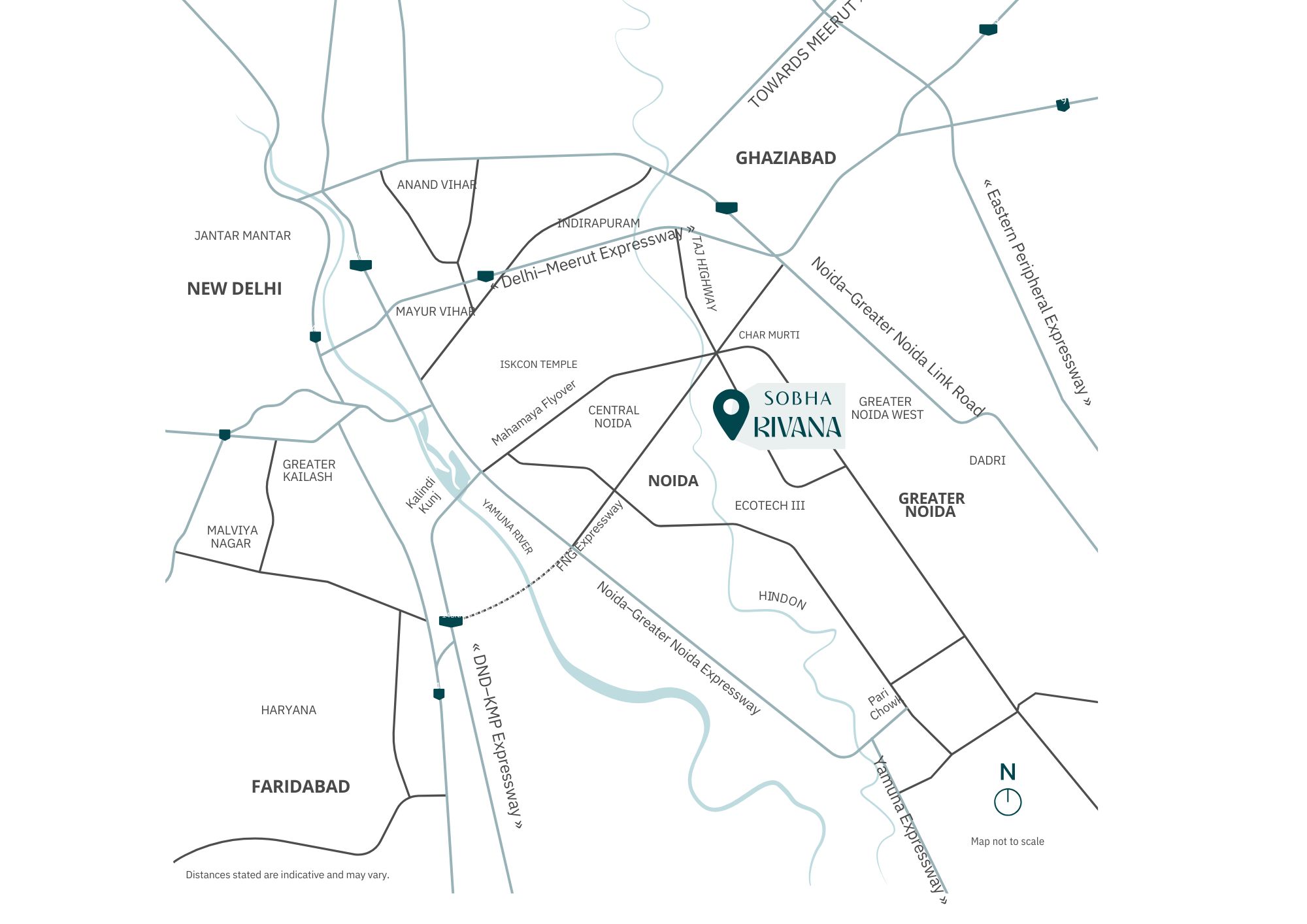 Sobha Rivana Location Map